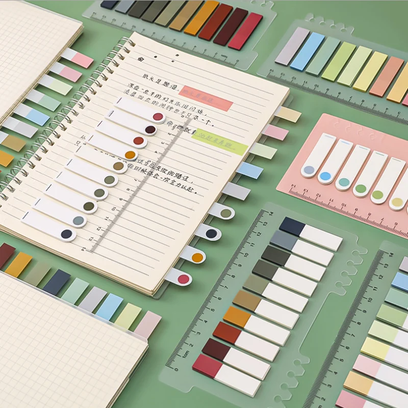 200 Sheets Retro Morandi Index Memo Pad Posted It Sticky Notes Paper Sticker Notepad Bookmark School Supplies Kawaii Stationery