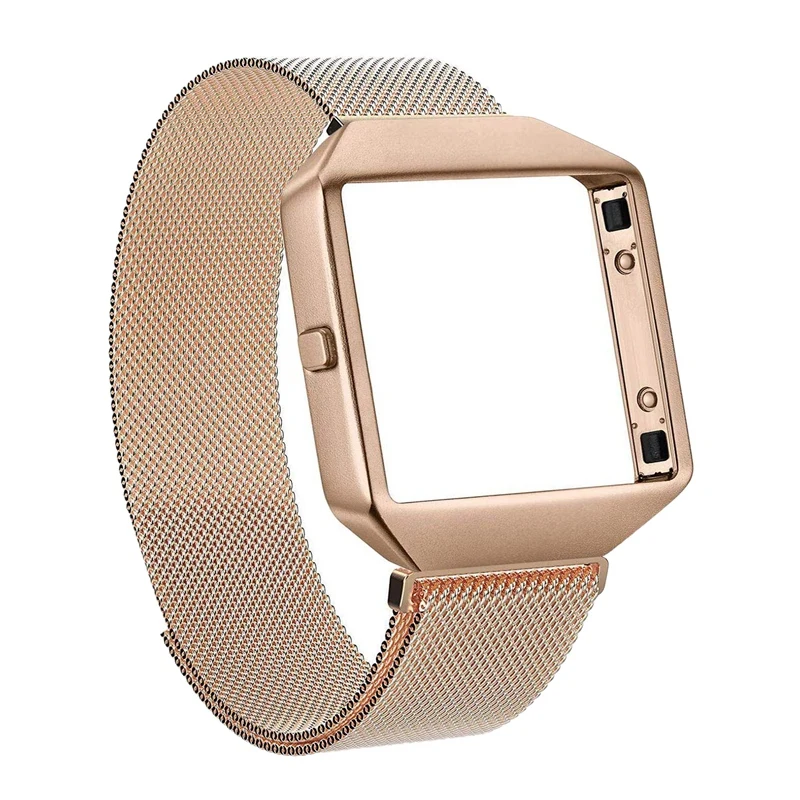 Ремешок для часов Fitbit Blaze с металлической рамкой и изображением миланских часов, ремешок для часов Nizza с магнитной присоской и кнопкой