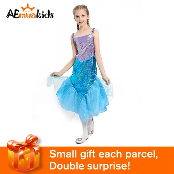 

AEMUAKIDS Girl Little Mermaid Fancy Dress Up Kids Sequins Tulle Cosplay Princess Costume Kids Christmas Party Clothing