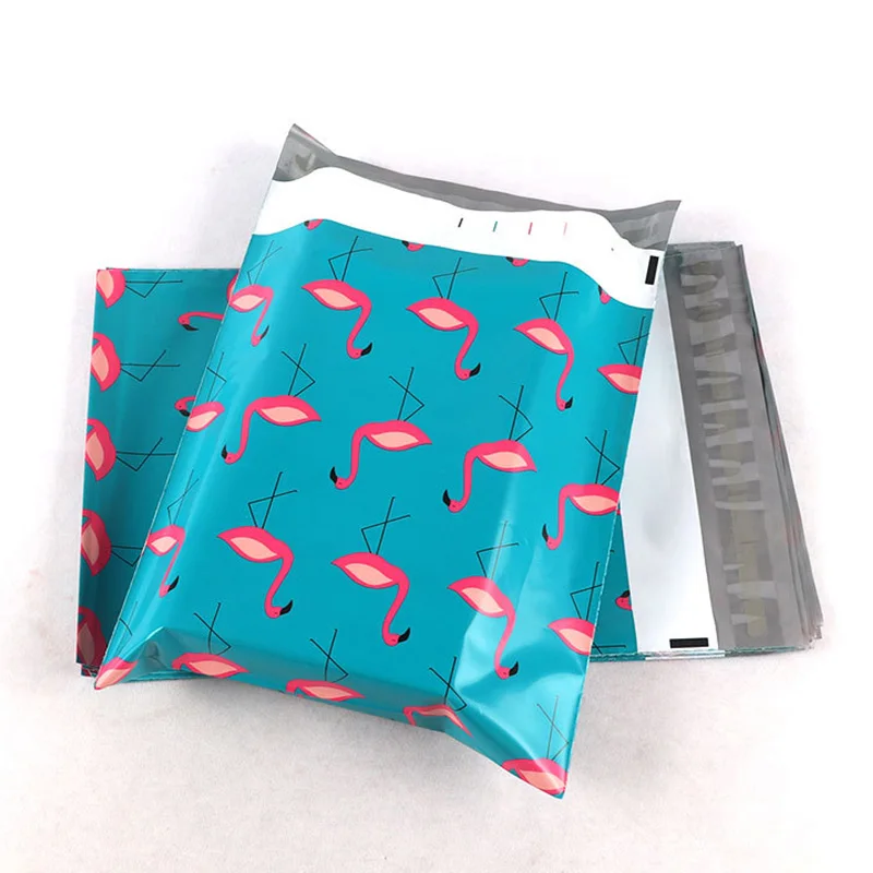 10 шт цветные полиэтиленовые конверты для почтовых отправлений, мягкие конверты, Самоуплотняющиеся почтовые пакеты, Пузырьковые конверты для доставки, конверты 10x13 ''260x330 мм - Цвет: Blue Flamingo