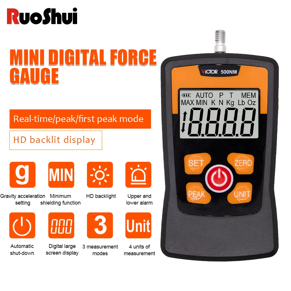 Digital Force Gauge Thrust Spring Tension Tester 100N/500N Pressure Tensile Machine Testing