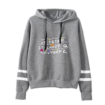 

Stranger Things hoodies Sweatshirt Long Sleeve Hoodies Sweatshirt T Unisex Print Stripe Fashion Couple Pocket Decorative wo bar