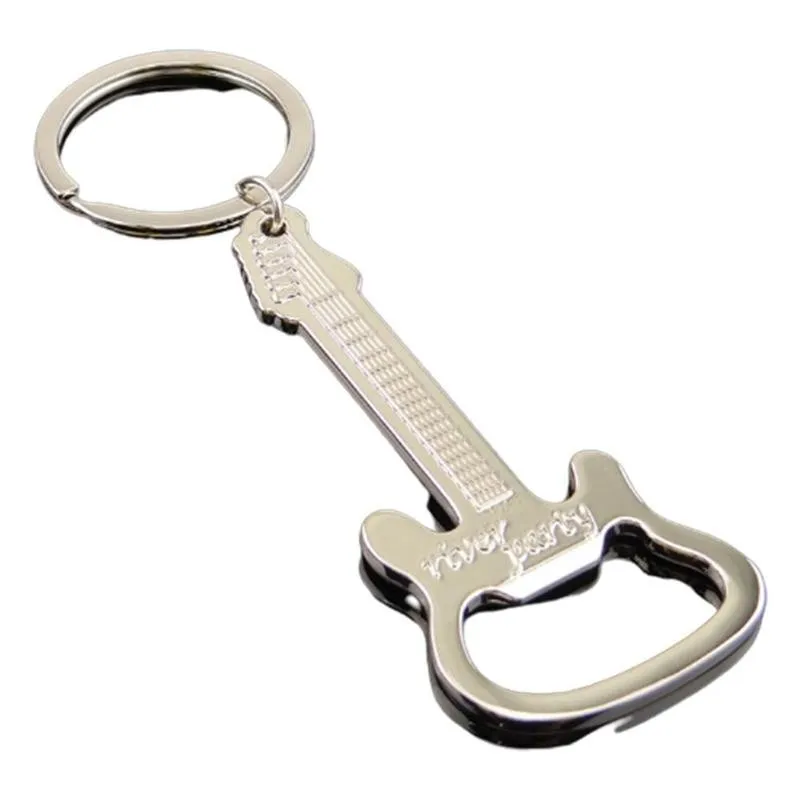 Сталь в форме гитары открывалка для бутылок брелок портативный кольцо с