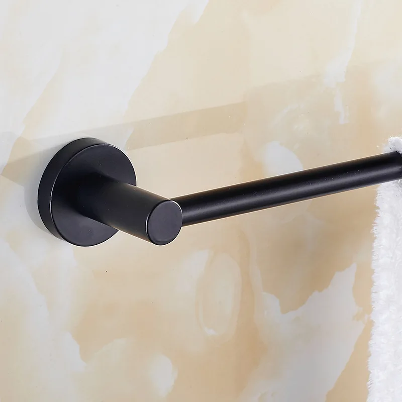 

European Style Black And White with Pattern Towel Rack Single Pole Stainless Steel Towel Bar Vintage Bathroom Towel Rod Hotel