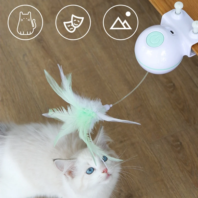 Смешная игрушка для питомца собака кошка USB электрическая звуковая игрушка с пером колокольчик головоломка интерактивная обучающая игрушка для кошек товары для домашних животных
