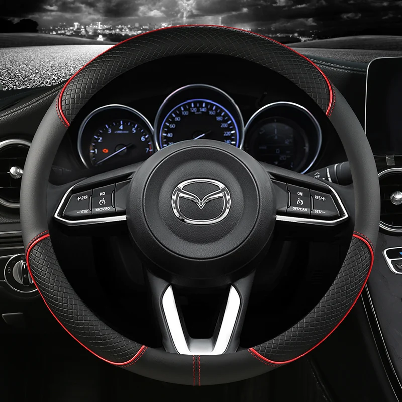 Copertura Del Volante Dell'Automobile Del Cuoio Dell'Unità Di Elaborazione Per La Cx-4 Cx-5 Cx-7 Cx-9 Mazda 3 Axela 6 Gh Gj Demio Antiscivolo Funda Vo