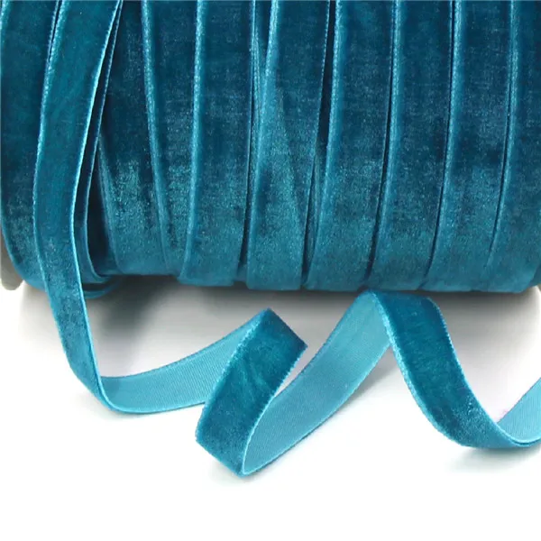 5 ярдов 3/" лента для рукоделия бархатная лента 10 мм односторонняя лента для бантов для волос свадебное Рождественское украшение ручной работы подарок DIY - Color: 63