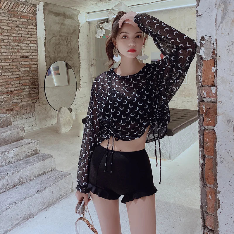 

Women's Swimsuit Swimwear Swimming Suit Bikini Brazilian Separate Female 2020 New Sexy Split Three Piece Cover Up Solid