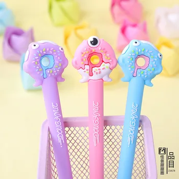 

1pcs Kawaii Gel Pens Monster donut black gel ink pens for writing Cute stationery office school supplies 0.5mm