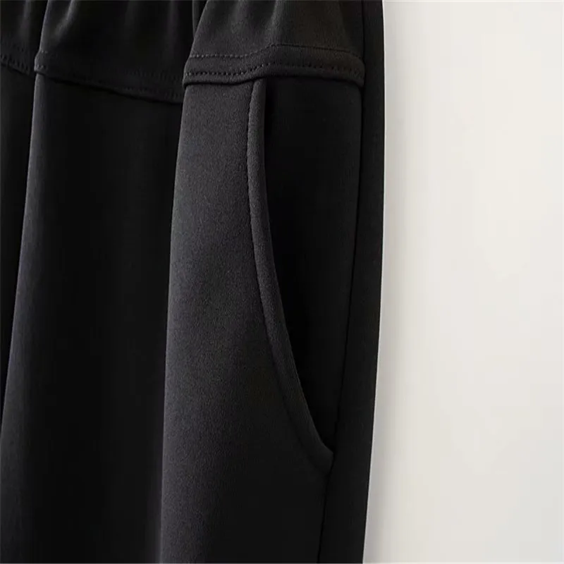 Women Winter Thick Fleece Warm Pants Elastic Waist Sports Casual Pants Large Size XXXL-5XL Solid Trouser