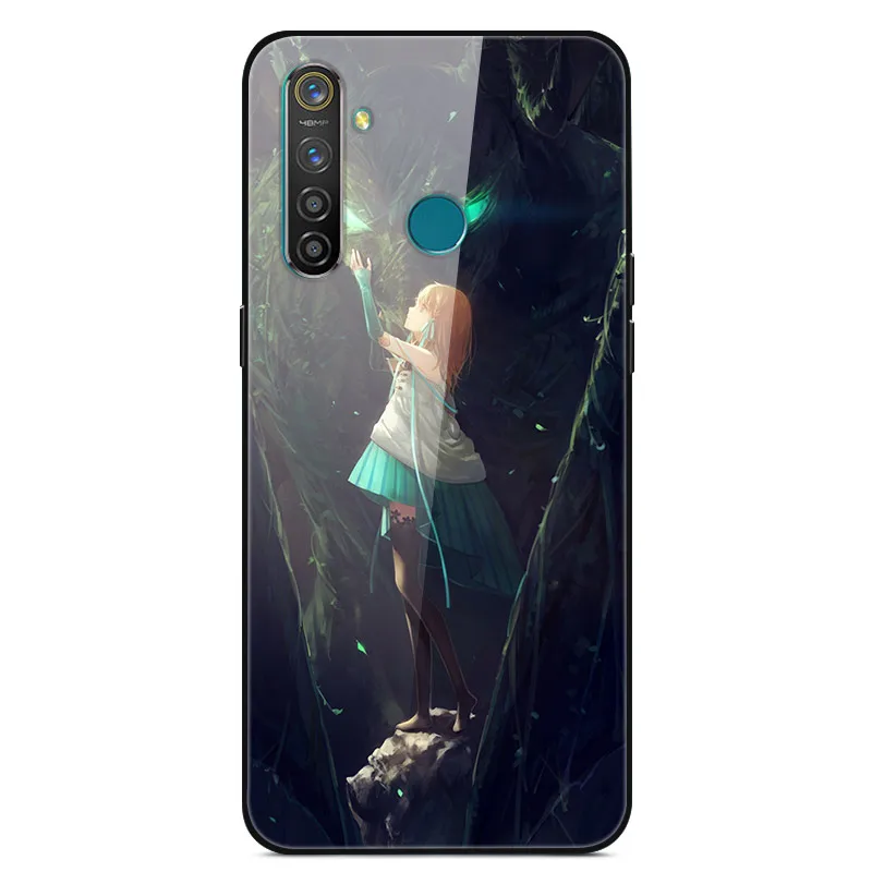 Для OPPO Realme 5 Pro Чехол Жесткий стеклянный чехол для телефона чехол для Funda OPPO Realme 5 Pro Чехол TPU бампер закаленное для Realme5 Pro