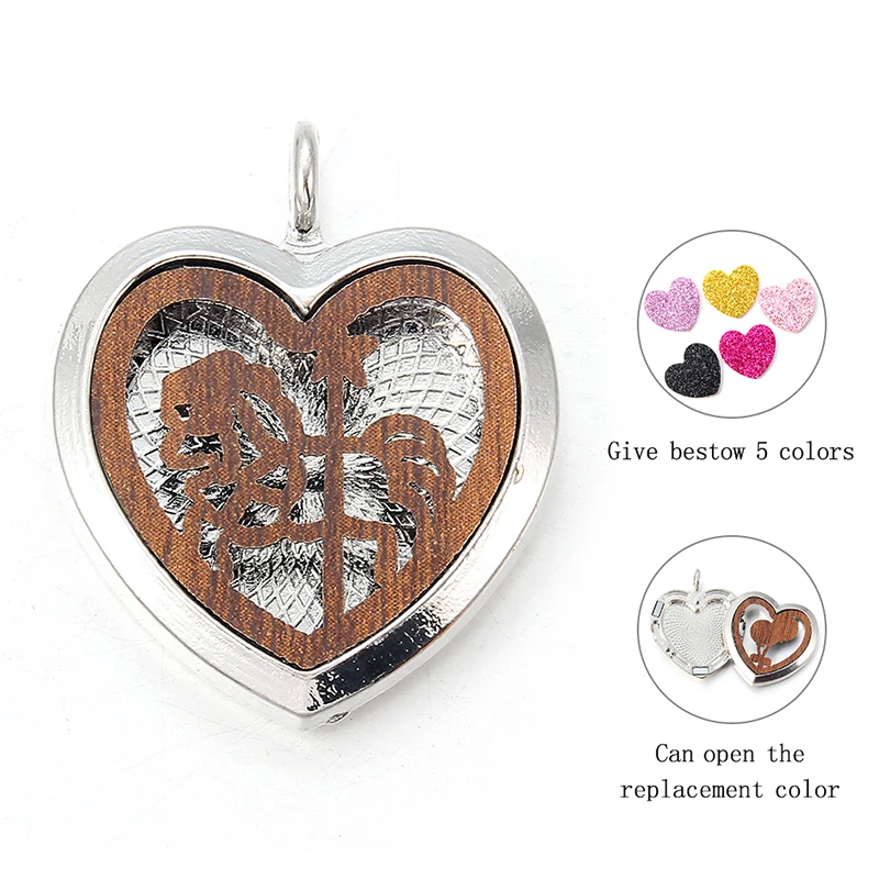 Aroma Locket Necklace Magnetic Aromatherapy Essential Oil Pendant Necklace Multi-style - Metal color: style 5