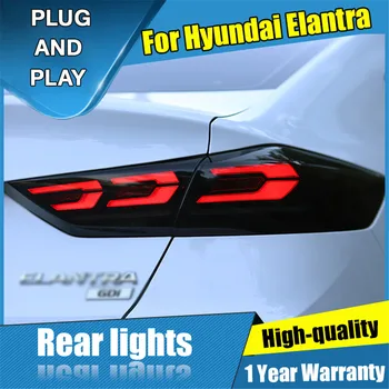 

Car Styling LED TailLamp for Hyundai Elantra Taillight assembly 16-18 for Elantra Rear Light DRL+Turn Signal light with 2pcs