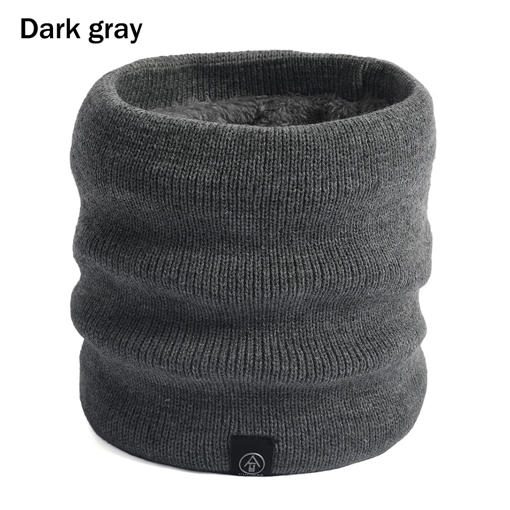 dark gray 1 шт. вязаный Флисовый Шарф для шеи Лыжная Балаклава шапка теплая вязаная шапка Толстая шаль теплая круглая обертка аксессуары для улицы - Цвет: dark gray