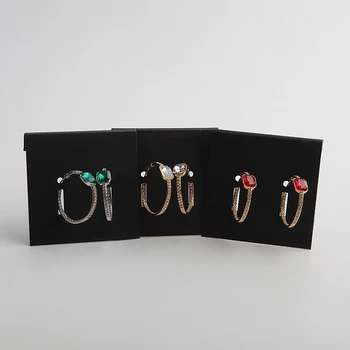 

European and American crystal mesh red circle crystal earrings women tricolor