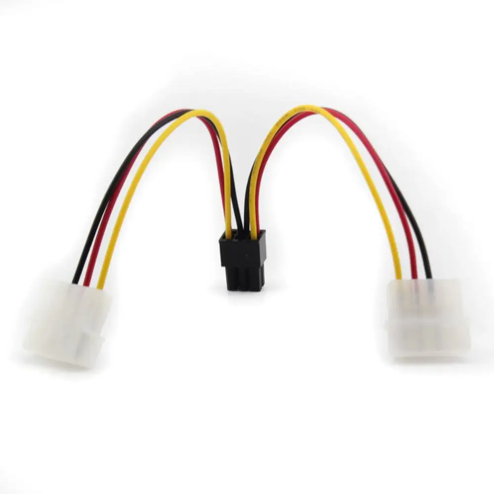 New Dual 4 Pin Male Molex IDE to 6 Female PCI-E Y Power Cable pin connector PCI express power adapter | Компьютеры и офис