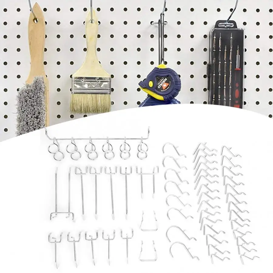 50 шт. Pegboard крюк набор стальной крюк Peg доска Органайзер инструмент вешалка в ассортименте стальной крючок