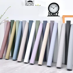 Morandi Color Bedroom Wallpaper Solid Colors PVC Waterproof Self Adhesive Vinyl Contact Paper Wardrobe Decorative Wall Stickers