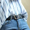 Ceinture en cuir pour femmes, 90-110cm de largeur, haute qualité, épingle carrée, boucle en métal, ceinture pour Jeans ► Photo 2/6