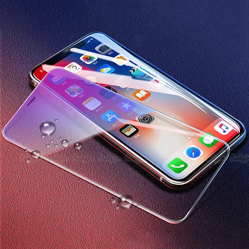 Закаленное стекло для iPhone 11 Pro Max XR XS X с защитой от синего излучения Apple SE 2020 8 7 6S 6