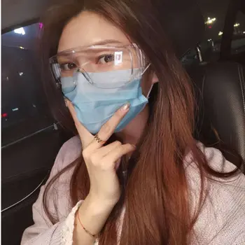 

Fashion Clear Outdoor Public Protecive Glasses Transparent Dust-Proof Eye Protection Glasses Anti Splash Safety Goggles