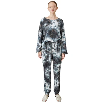 

Pajamas For Women Tie Dye Printed Pajama Set 2pcs With Pockets Women Sleepwear Sets Spring Summer Autumn Homewear
