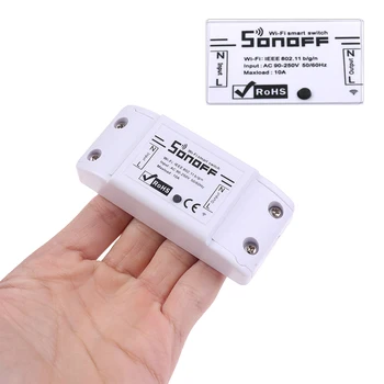 

Sonoff Basic Wifi DIY Smart Wireless Remote Switch Light Controller Module Work With Alexa Google Home EWeLink