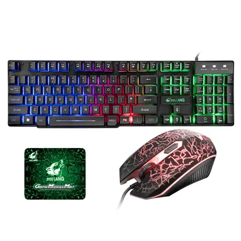 

Mechanical Keyboard 104 Keys Gaming Keyboard RGB Rainbow Backlight USB Ergonomic Gaming Mouse Keyboard Set Gift Mouse Pad Z0521