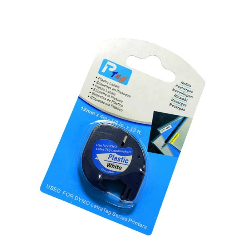 1 шт. для Dymo клейкая лента LT 91201 черная на белом 12 мм kingroad совместима с DYMO LetraTag LT-100H принтеры этикеток