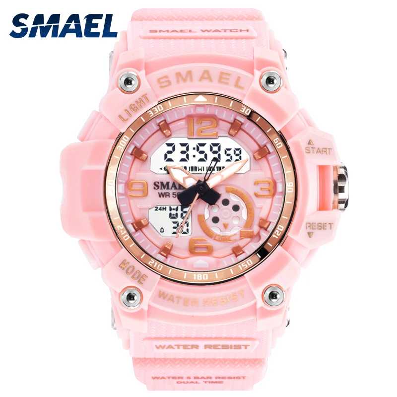 Günstig Sport Uhr Digitale Frau SMAEL Frauen Uhr Armband Damen Military Armee LED Uhr reloj mujer1808 Frauen Uhren 50M Wasserdichte