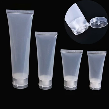 

50pcs 15/20/30/50/100 ml Empty Portable Cosmetic Tube Squeeze Facial Cream Container Flip cap Lotion Travel Bottle Pot Gel Box