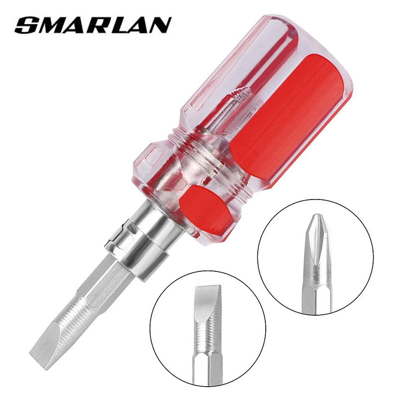 SMARLAN Dual Purpose Slotted/Phillips Screwdriver Expansion Screwdriver Cross Word Ratchet Screwdriver Manual Hardware Tools 1pc