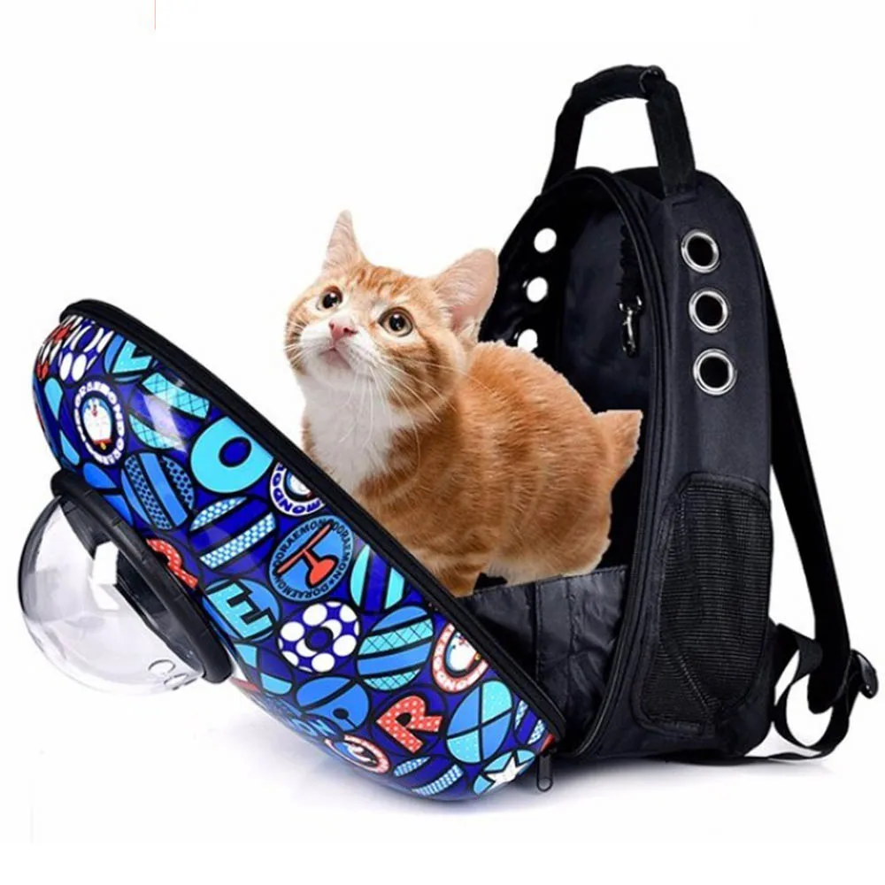 Рюкзак для собак ПК Портативный космическая капсула переноска с разноцветным принтом собака сумка ткань Оксфорд дышащая кошка сумка; товары для домашних животных