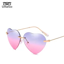 Umanco, Ретро стиль, металлические, любовь, сердце, солнцезащитные очки для женщин, Ретро стиль, модная Золотая оправа, радужные линзы, тени, очки для девушек, подарок на день Святого Валентина