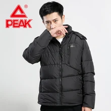 Пик Мужской пуховик с капюшоном полиэстер ветрозащитная теплая спортивная куртка осенняя и зимняя уличная тренировочная серия Толстая куртка