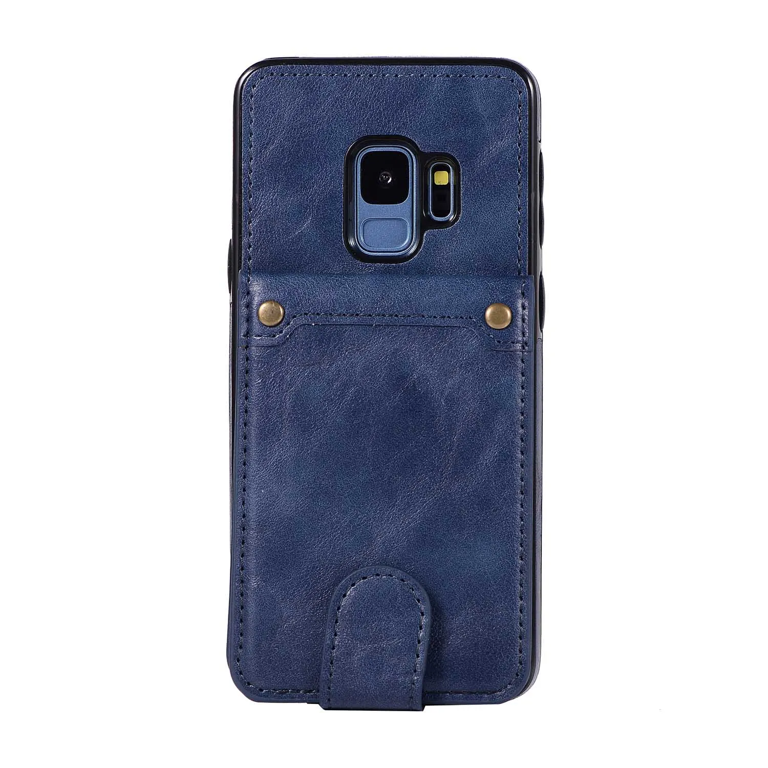 navy Чехол для телефона samsung Galaxy S9, съемный кожаный чехол-кошелек, отделение для кредитных карт, задняя крышка для samsung S7 S8 S9 Note 8 Capinha - Цвет: navy