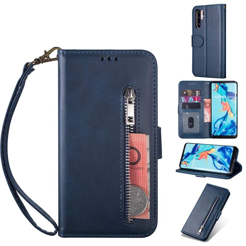 Для huawei P20 Lite P30 Pro Mate10 20 Lite P Smart Y6 Y7 кожаный чехол-кошелек на молнии с откидной крышкой и подставкой для карт чехол для телефона
