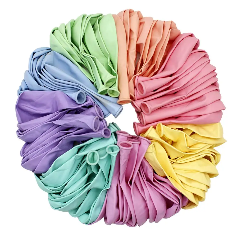 

metable Assorted Colored Pastel Latex Balloons for Parties 10 inch 100 pcs + Balloon Ties for Sealing 100 pcs for Kids Birthday