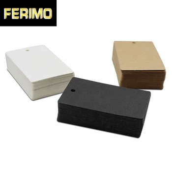 

1000Pcs/Lot 5.4*9cm Kraft Paper Label Rectangle DIY Blank Wedding Party Gift Wish Greeting Card Luggage Price Hang Tag Swing Tag