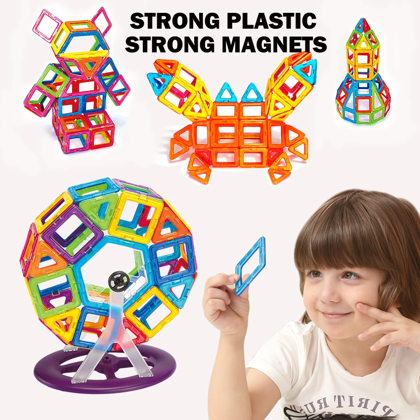 

Big Size Magnetic Designer Construction Set DIY Model & Building Toy Magnets Magnetic Blocks Educational Toys For Children