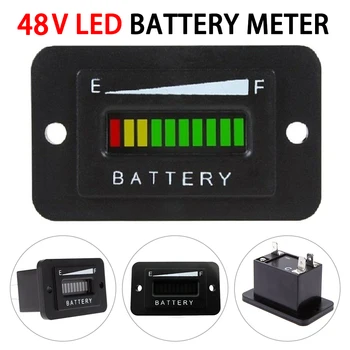 

48V Battery Indicator Meter Gauge For EZGO Club Car Yamaha Golf Cart Boat ATV Lithium Battery Tester Voltmeter Dual Display