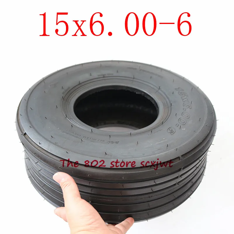 Размер 15x6. 00-6 прямые колеса для газона и сада 15X6-6 дюймов 168CC Karting Go Kart колеса мотоцикла обод с бескамерной шины - Цвет: 15x6.00-6 tyre