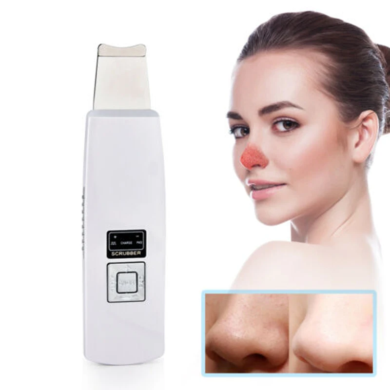 Ultrasonic Deep Skin Scrubber Face Cleaning Machine Blackhead Remove Reduce Wrinkles Spots Facial Vibration Massager Device | Красота и