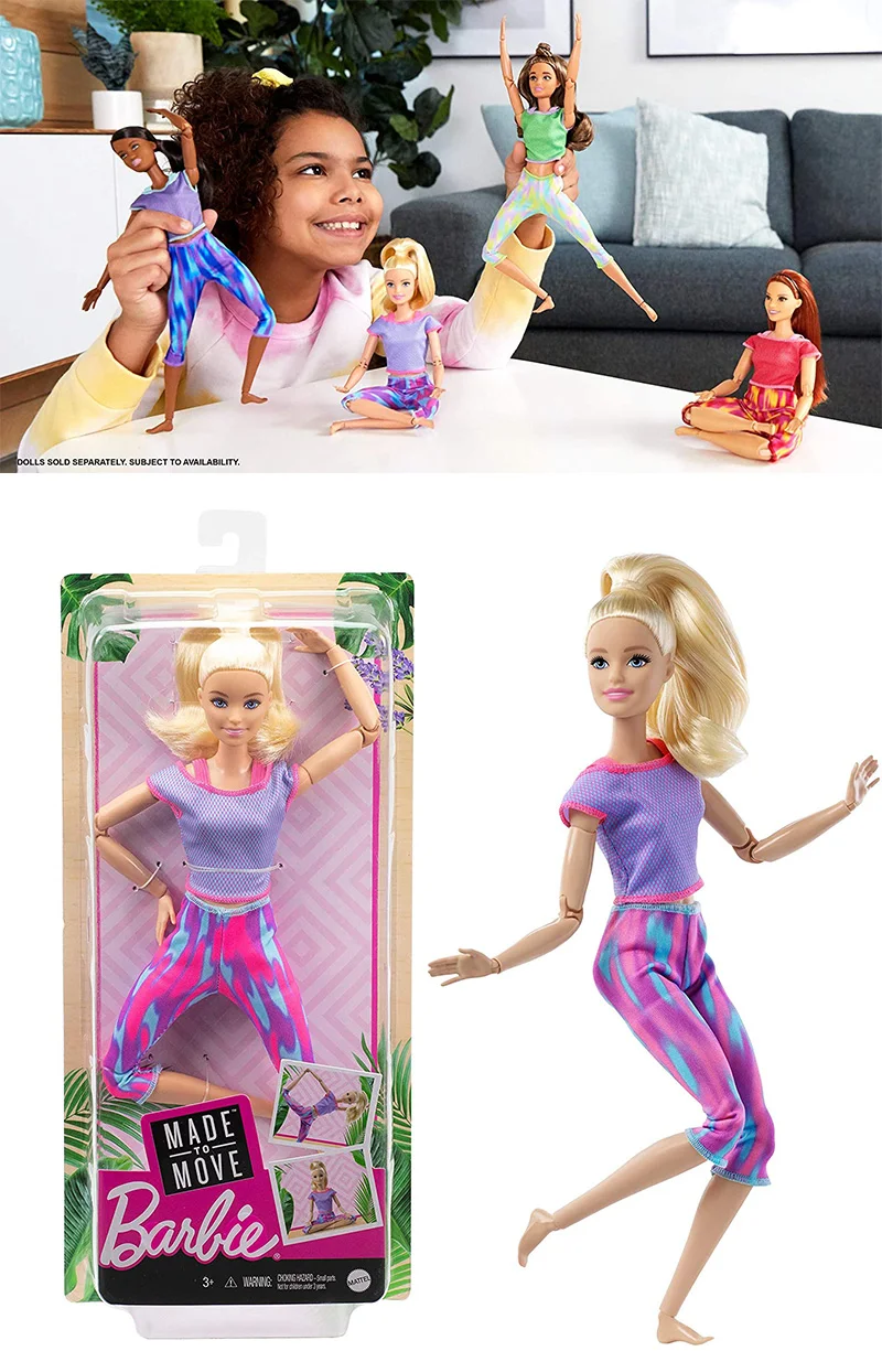 Original Barbie Made To Move Doll, Toy Yoga Dolls Blonde Flexible Endless  Movement Barbie Collector Toys For Girls Gift for Kids - AliExpress