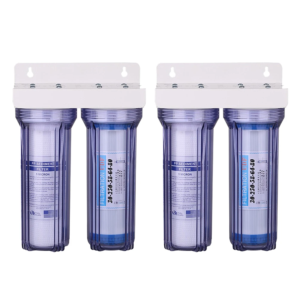 10'' Whole House 2 Stage Filtration Water System with PP Cotton CTO Carbon Replacement Filters
