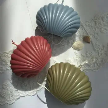 

DIY Seashell Shell Candle Mold Durable Plastic Scallop Mold Handmade Soap Mold Cake Decorating Tools kaarsen mal 30E