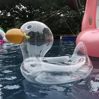 

Transparent Inflatable Ring Mattress Swim Tube Glitter Raft Round Swimming Rings For Summer Water Mattress Kids Pool Toys Duck