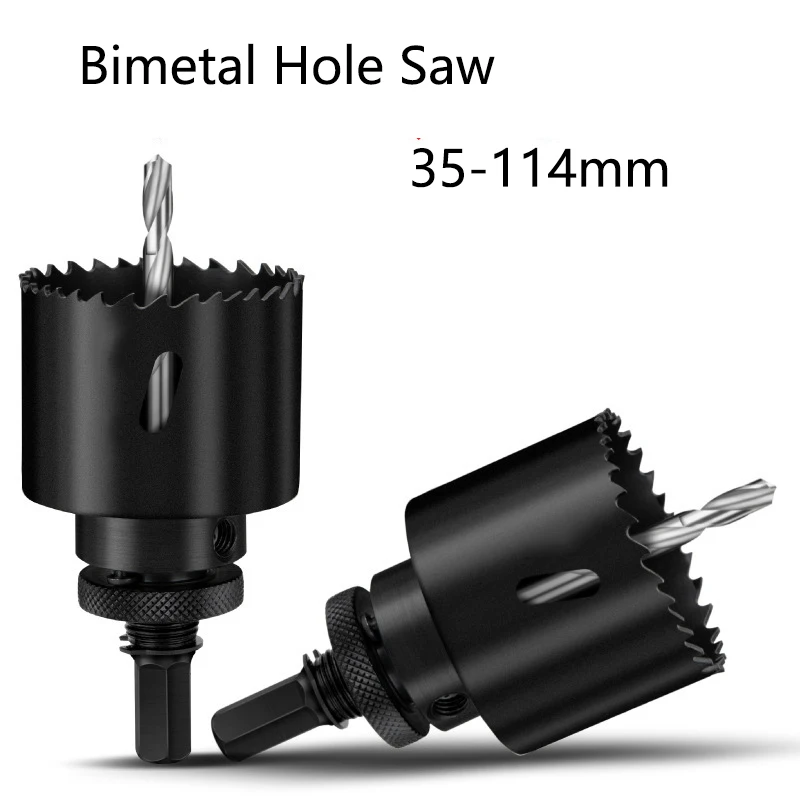 1Pcs35114mmBiMetalM42HoleSawsBitForWoodworkingIronStainless