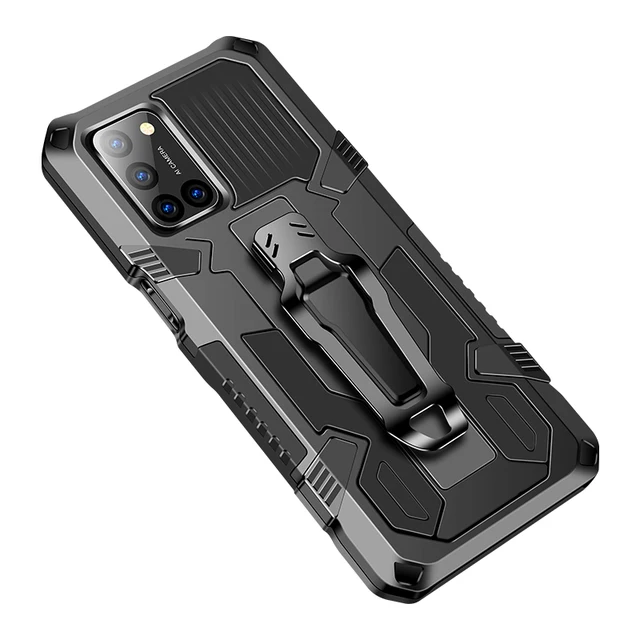 Shockproof Phone Case For OPPO A5 A7 A12 A9 A8 A32 A52 A53 A72 A92 A73 A15 Car Holder Back Clip Cover For OPPO A3S A5S A11K A1K Black