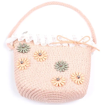 

Women'S Children'S Girls Children'S Princess Cute Shoulder Bag Flower Handbag Messenger Bag Wallet Outdoor Coin Purse Summer Bea